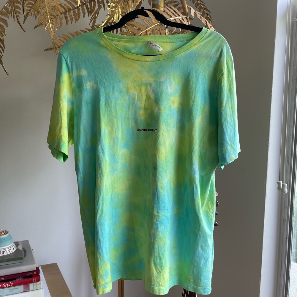 Saint Laurent Men's Tie Dye Men’s L T-shirt Summer